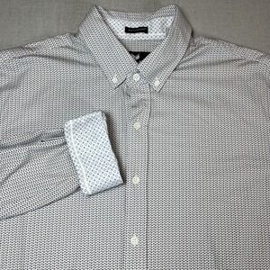 Butter Cloth L/S Shirt Mens XL Slim Fit Icy Cotton Mint Flip Cuff Geometric